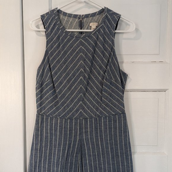 J. Crew Blue Stripe Mini Dress - Coastal Casual Cotton Pockets! - Picture 3 of 8